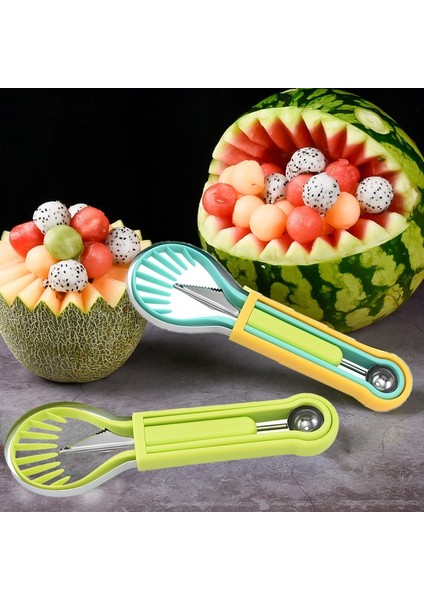 C 3-In-1 Meyve Kazıcı Meyve Oyma Bıçağı Seti Kesici Meyve Tabağı Ayırıcı Mutfak Alet Karpuz Dondurma Balye Kepçe (Yurt Dışından) modelleri