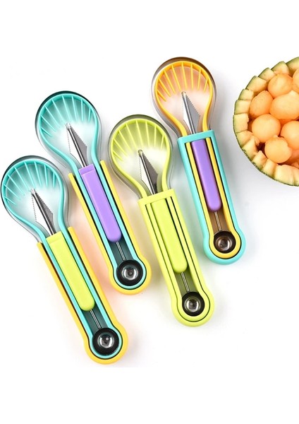 C 3-In-1 Meyve Kazıcı Meyve Oyma Bıçağı Seti Kesici Meyve Tabağı Ayırıcı Mutfak Alet Karpuz Dondurma Balye Kepçe (Yurt Dışından) indirimleri