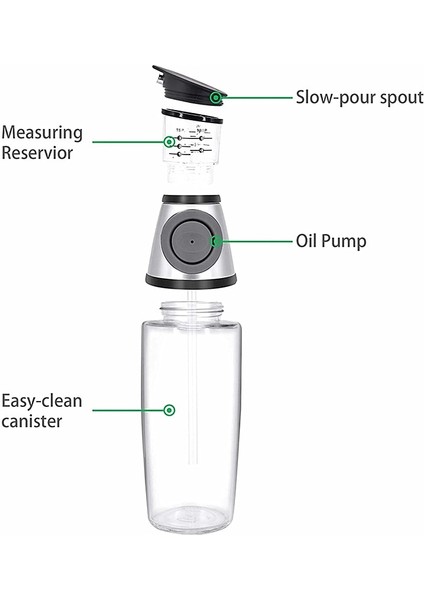 Kırmızı 500ML Üstün Cam Yağı ve Sirke Dispenseri Mutfak Için Yağ Dökücü Ölçme Kolay Doldurma ve Temizleme Için Geniş Açıklık Şeffaf Cam (Yurt Dışından)