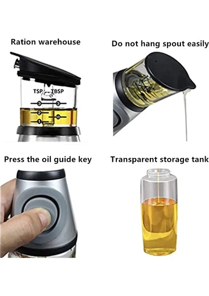 Kırmızı 500ML Üstün Cam Yağı ve Sirke Dispenseri Mutfak Için Yağ Dökücü Ölçme Kolay Doldurma ve Temizleme Için Geniş Açıklık Şeffaf Cam (Yurt Dışından)