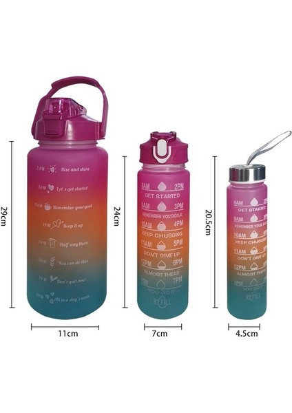 J 1 Takım/3 Adet Spor Su Pipetli Şişe Erkek Kadın Spor Su Şişeleri Açık Soğuk Su Bottlesc Zaman Işaretleyici ile Drinkware (Yurt Dışından)