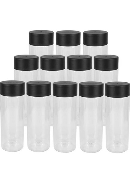 3 Adet 300ML 300ML Plastik Boş Meyve Suyu Şişeleri Siyah Kapaklı Yeniden Kullanılabilir Şeffaf Smoothie Su Şişesi Kaba Tahıllar Saklama Kabı (Yurt Dışından)