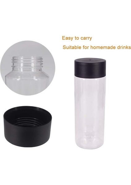 3 Adet 300ML 300ML Plastik Boş Meyve Suyu Şişeleri Siyah Kapaklı Yeniden Kullanılabilir Şeffaf Smoothie Su Şişesi Kaba Tahıllar Saklama Kabı (Yurt Dışından)