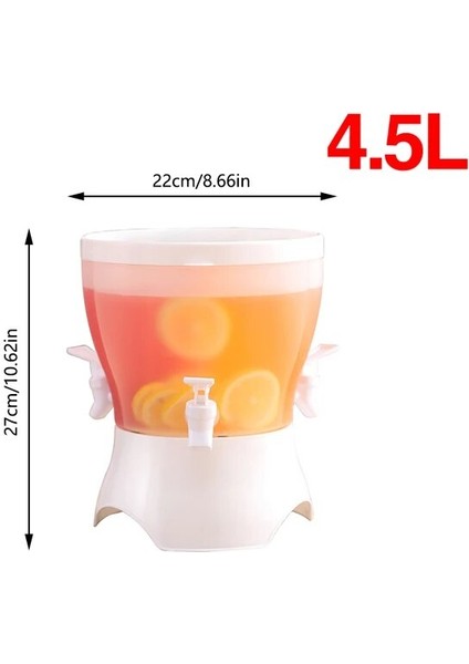 Yüksek Stil 4.5l 3.5l Soğuk Su Isıtıcısı Buzdolabı Musluk Limonata Şişesi Drinkware Su Isıtıcısı Pot Içecek Dispenseri Ev Soğuk Su Sürahisi Kova (Yurt Dışından)