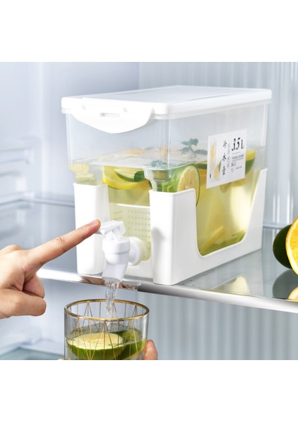 Yüksek Stil 4.5l 3.5l Soğuk Su Isıtıcısı Buzdolabı Musluk Limonata Şişesi Drinkware Su Isıtıcısı Pot Içecek Dispenseri Ev Soğuk Su Sürahisi Kova (Yurt Dışından)