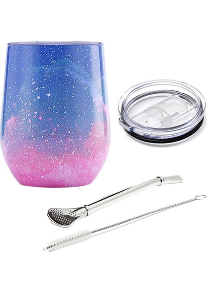 Lake Ranyin 16 Yerba Mate Saman 12OZ Yerba Mate Çay Bardağı Paslanmaz Çelik Yalıtımlı Kupa Sürgülü Kapaklı ve Saman Kahve Fincanı Kokteyl Şampanya Sevimli Tumbler Bardaklar (Yurt Dışından)