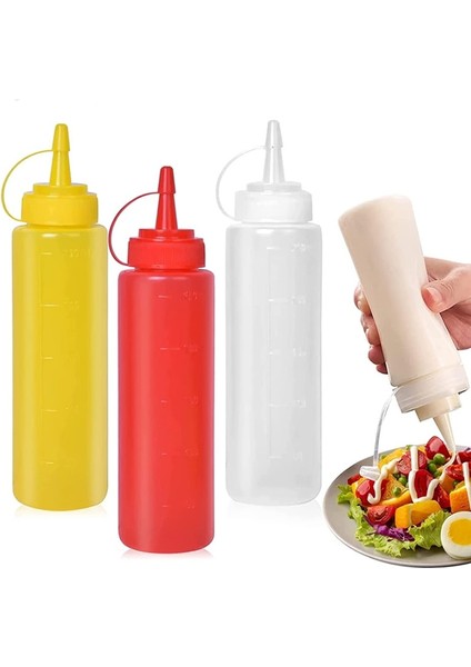 480 ml Sarı 480/240 ml Çeşni Sıkma Şişeleri Dayanıklı Plastik Sıkma Fışkırtma Şişesi Ketçap Barbekü Sosları Şurubu Çeşniler Soslar (Yurt Dışından)