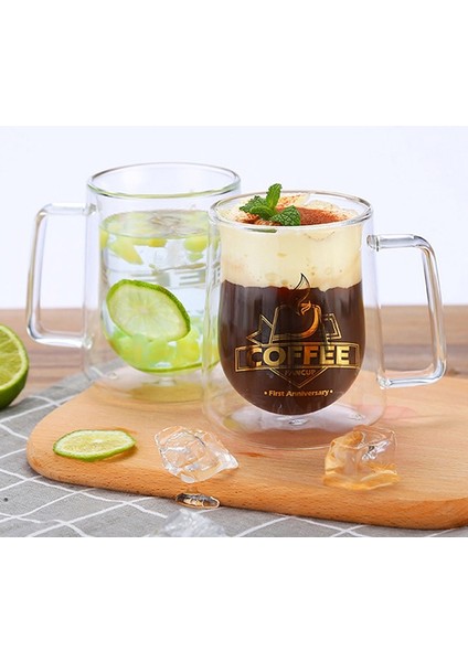 Kapaklı 300MLCUP1 Yeni 200ML/300ML Çift Duvar Kupa Ofis Kupalar Isı Yalıtım Çift Kahve Kupa Kahve Bardağı Bardak Drinkware Süt Arkadaşlar Için Hediyeler (Yurt Dışından)