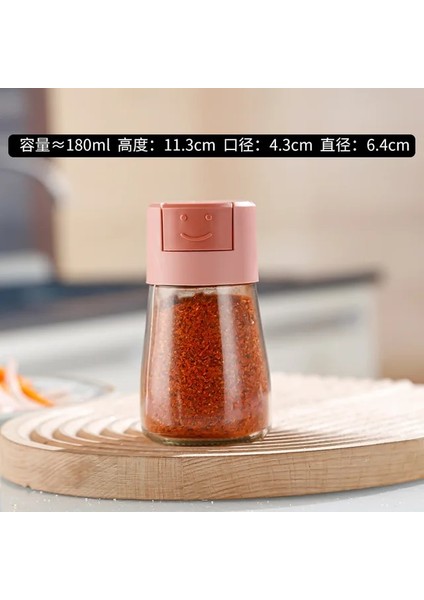G Ölçülebilir Baharat Kavanoz Tuzluk Pres Tipi 180ML Kontrol Şişesi Biber Baharat Şeker Cam Konteyner Dağıtıcı Konserve Çalkalayıcı (Yurt Dışından)