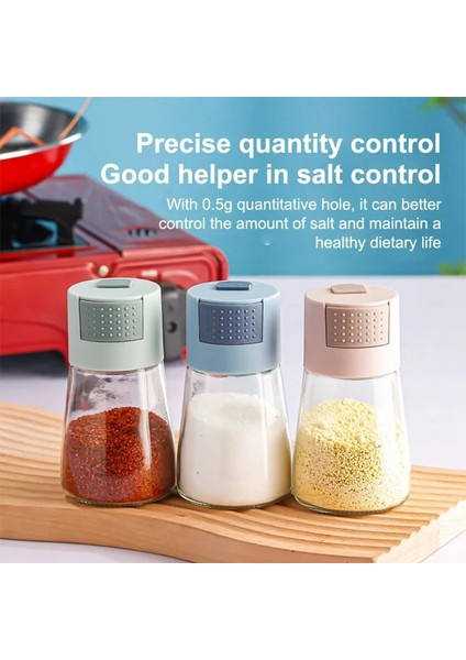 G Ölçülebilir Baharat Kavanoz Tuzluk Pres Tipi 180ML Kontrol Şişesi Biber Baharat Şeker Cam Konteyner Dağıtıcı Konserve Çalkalayıcı (Yurt Dışından) indirimleri
