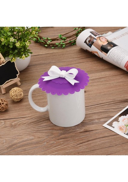 C Yenı Sıcak Sevimli Yeniden Kullanılabilir Bardak Kapağı Ilmek ile Silikon Anti-Toz Kase Kapağı Isı Yalıtım Kabı Mühür Cam Kupalar Kapak Gıda Sınıfı (Yurt Dışından)