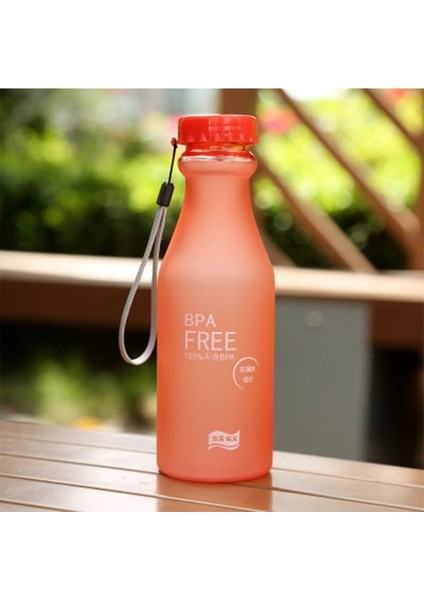 Kırmızı 550 ml Şeker Renkli Buzlu Sızdırmaz Plastik Taşınabilir Kırılmaz Soda Şişesi Mühürlü Su Bardağı Içecek Su Şişesi (Yurt Dışından)