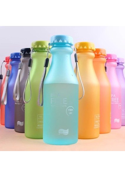 Kırmızı 550 ml Şeker Renkli Buzlu Sızdırmaz Plastik Taşınabilir Kırılmaz Soda Şişesi Mühürlü Su Bardağı Içecek Su Şişesi (Yurt Dışından)