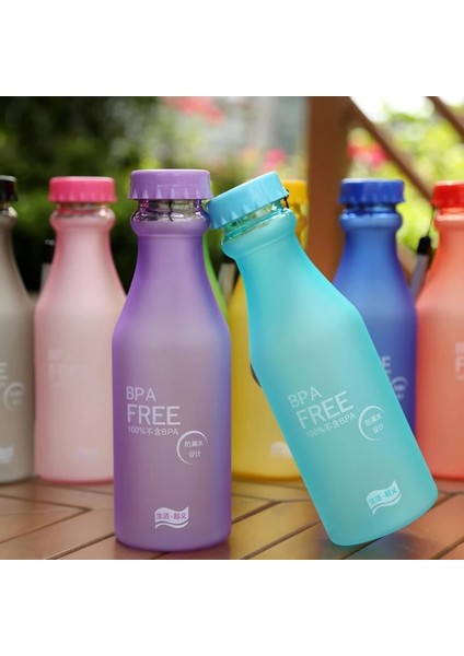 Kırmızı 550 ml Şeker Renkli Buzlu Sızdırmaz Plastik Taşınabilir Kırılmaz Soda Şişesi Mühürlü Su Bardağı Içecek Su Şişesi (Yurt Dışından)