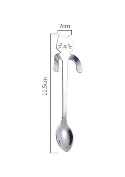 Beyaz Kedi Kaşık 250 ml 250 ml Sevimli Siyah Kedi Cam Kahve Kupa Seti Grip Bölümü Hayvan Şekilli Süt Su Suyu Kupalar Çay Bardağı Japon Tarzı Kawaii Hediye Ev (Yurt Dışından)