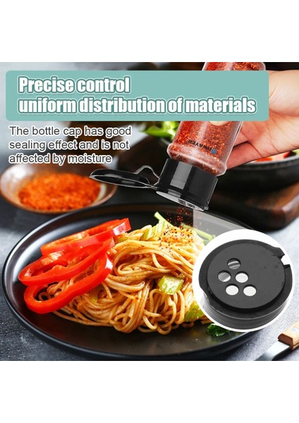 5 Adet 100 ml Baharat Baharat Kavanoz Şeffaf Çeşni Şişe Seti ve Etiket Barbekü Tuz Biber Tozu Çalkalayıcı Konteyner Mutfak Gadget (Yurt Dışından)