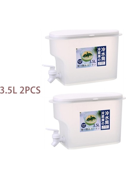 3.5l 2 Adet Gıda Sınıfı Büyük Kapasiteli Içme Suyu Şişesi Manuel Içecek Dağıtıcı Musluklu Soğuk Su Sürahi Su Suyu Çaydanlık Drinkware Kovası (Yurt Dışından)