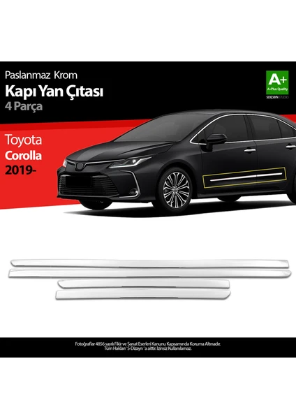 Toyota Corolla Krom Kapı Yan Çıtası 4 Prç. 2019 Üzeri