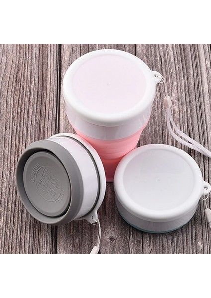 Pembe 200 ml Silikon Katlanır Cam Kamp Seyahat Kupa Taşınabilir Teleskopik Kahve Fincanı Açık Su Bardağı Katlanır Su Şişesi Drinkware (Yurt Dışından)