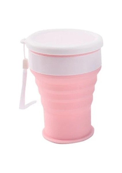 Pembe 200 ml Silikon Katlanır Cam Kamp Seyahat Kupa Taşınabilir Teleskopik Kahve Fincanı Açık Su Bardağı Katlanır Su Şişesi Drinkware (Yurt Dışından)