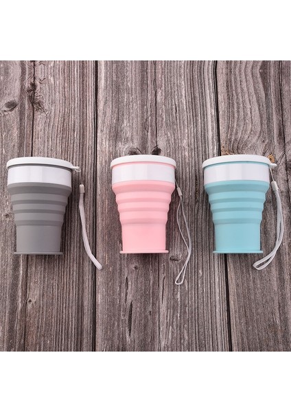 Pembe 200 ml Silikon Katlanır Cam Kamp Seyahat Kupa Taşınabilir Teleskopik Kahve Fincanı Açık Su Bardağı Katlanır Su Şişesi Drinkware (Yurt Dışından)