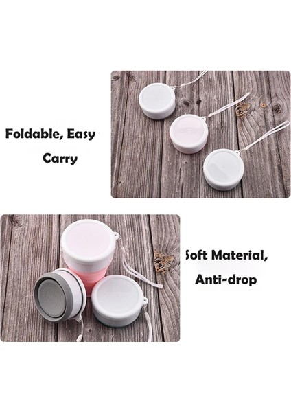 Pembe 200 ml Silikon Katlanır Cam Kamp Seyahat Kupa Taşınabilir Teleskopik Kahve Fincanı Açık Su Bardağı Katlanır Su Şişesi Drinkware (Yurt Dışından)