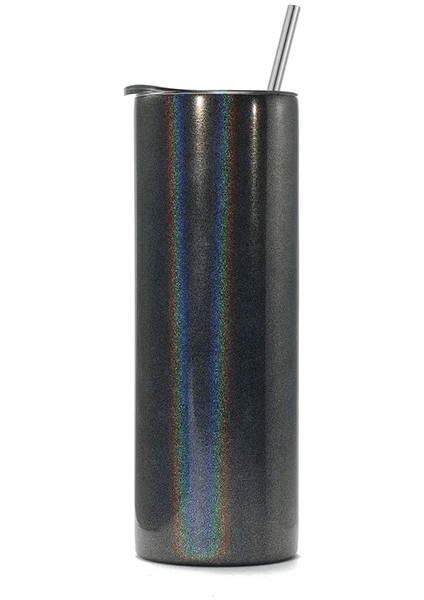 20OZ-TUMBLER-SIYAH 20OZ 20OZ Süblimasyon Sıska Tumbler Bardaklar Metal Samanlı Vakum Yalıtımlı Bardak Paslanmaz Çelik Glitte Şişe Hediye (Yurt Dışından)