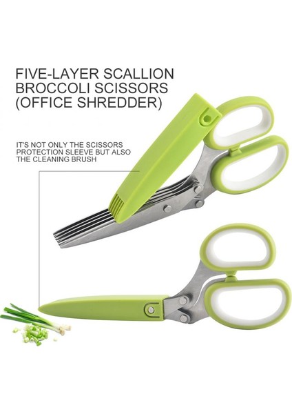 Y Güvenli Kapaklı Kullanışlı Bitki Kesme Makası Çok Katmanlı Makas Paslanmaz Çelik Çok Fonksiyonlu Yeşil Soğan Makası (Yurt Dışından)