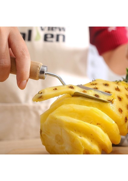 Soyucu 4 Stilleri Ananas Araçları Göz Sökücü Cımbız Tart Dilimleme Soyucu V Şeklinde Pala Soyma Bıçağı Paslanmaz Ahşap Saplı Kesici (Yurt Dışından) fırsatları