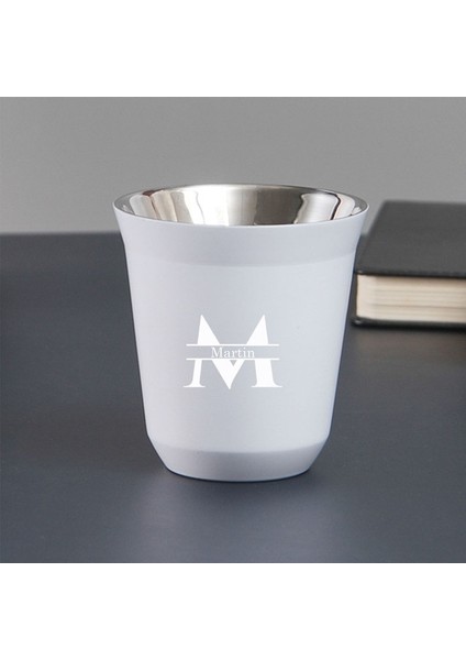 Beyaz 80 ml Özel Ad Paslanmaz Çelik Espresso Bardak Çift Duvar Yalıtımlı Bardak Demitasse Bardak Kahve Fincanı Kahve Içmek Için, Ona Hediye (Yurt Dışından)