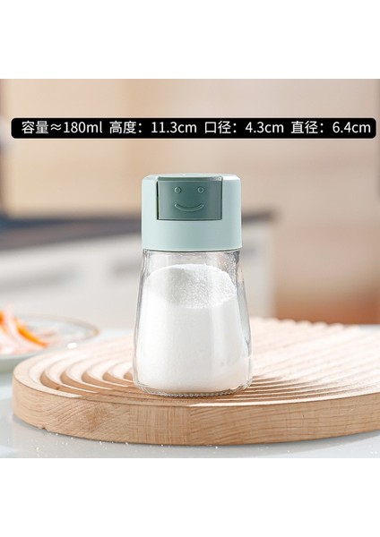 F Ölçülebilir Baharat Kavanoz Tuzluk Pres Tipi 180ML Kontrol Şişesi Biber Baharat Şeker Cam Konteyner Dağıtıcı Konserve Çalkalayıcı (Yurt Dışından)