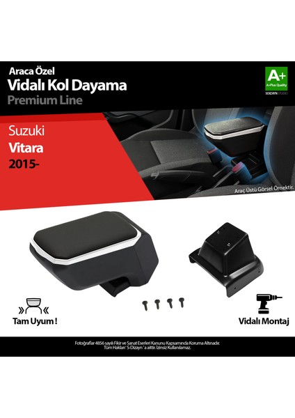Suzuki Vitara ABS Vidalı Kol Dayama Kolçak Gri 2015-2019 A+ Kalite