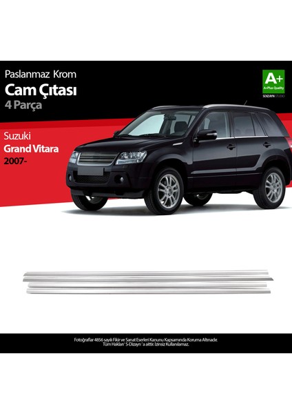 Suzuki Grand Vitara Krom Cam Çıtası 4 Prç. 2007 Üzeri