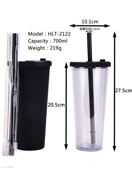 Koyu Mor Kapak 700ML 53RENK Soğuk Su Şişesi 700ML Yaz Caneca Bardak Kapaklı ve Pipetli Plastik Boba Kahve Kupa Su Şişesi Bardakları Bubble Tea Makaro (Yurt Dışından)