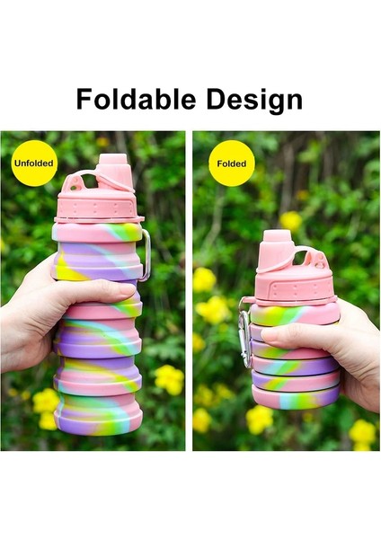 Pinkb 500 ml 500 ml Taşınabilir Geri Çekilebilir Silikon Şişe Katlanır Su Şişesi Açık Seyahat Içme Bardağı Karabina ile Katlanabilir Bardak (Yurt Dışından) fırsatları