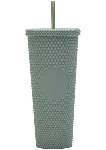 Zeytin Yeşili 710ML 2023 # 700ML/24OZ Tumbler Bling Elmas Tırnak Pipet Soğuk Bardak, Işaretsiz, Lazer Gökkuşağı Degrade Pipetli Bardak (Yurt Dışından)
