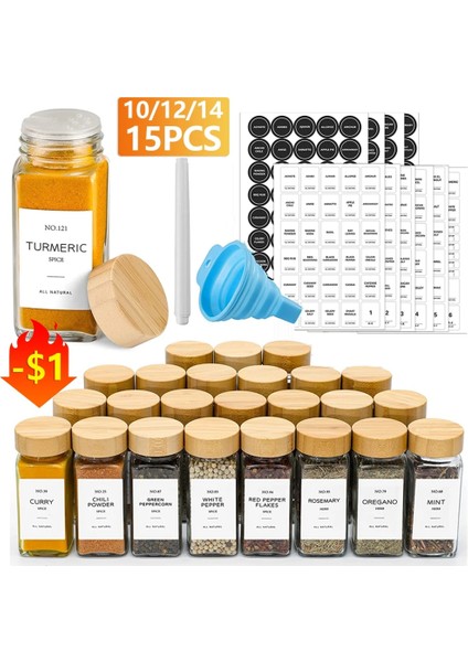 5 Adet Kavanoz Seti Cam Baharat Saklama Kavanozları Bambu Kapaklı Mutfak Tuzluk Biber Depolama Baharat Organizatör Mutfak Eşyaları Baharat Kavanoz Seti (Yurt Dışından) fiyatları