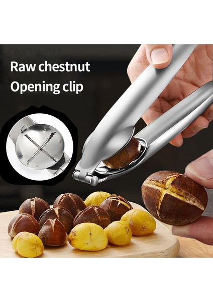 Somun Açma Klipsi B 2in1 Kestane Makinesi Mutfak Accessori Paslanmaz Çelik Kestane Kraker Açıcı Kılıf Kesici Metal Fındık Klip Ceviz Pense Aracı (Yurt Dışından) fiyatları