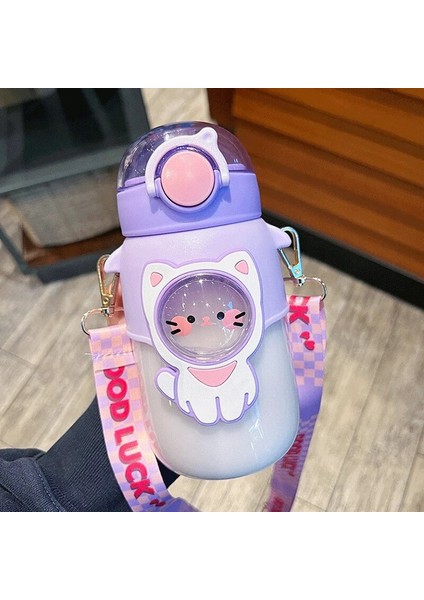 Renk 6 720 ml Çocuklar Çocuklar Için Su Şişesi Saman Çıkartmalar ile Sevimli Yaz Kawaii Plastik Bardak Taşınabilir Öğrenciler Okul Seyahat Kız Şişeleri (Yurt Dışından) indirimleri