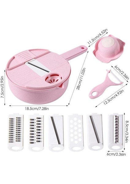 Pembe Sebze Kesici Çok Fonksiyonlu Mutfak Eşyaları Sebze Dilimleme Kesici Elle Kesilmiş Parçalama Rende Kıyıcı Havuç Mutfak Aksesuarları (Yurt Dışından)