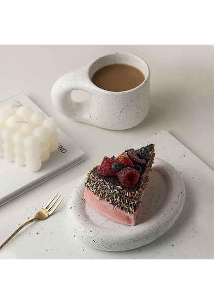 300ML Sarı 301-400ML 300ML/320ML Yaratıcı El Yapımı Yağ Kolu Kupa Seramik Espresso Kupalar Kahve Fincanları Çay Için Drinkware Büyük Tabak Seti Yaratıcı Hediyeler (Yurt Dışından) fırsatları