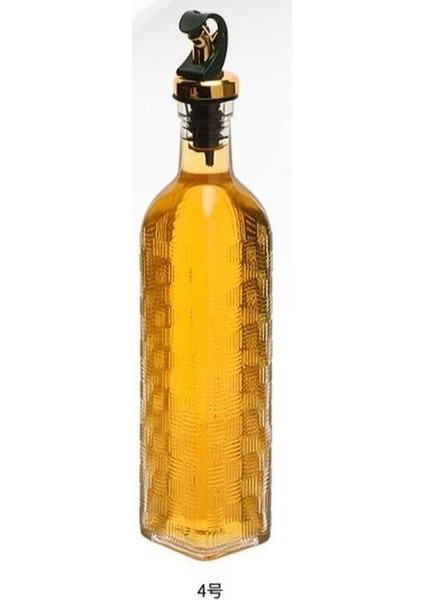 Stil 4 500 ml Şeffaf Cam Zeytinyağı Şişesi Sızdırmaz Mutfak Baharat Soya Sosu Sirke Basın Tipi Cruet Barbekü Şişesi (Yurt Dışından)