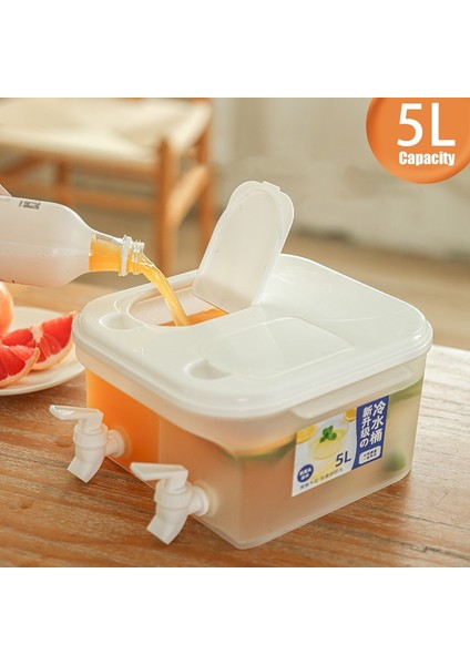 Beyaz 5l Büyük Soğuk Su Isıtıcısı Buzdolabı Çift Musluklu Limonata Şişesi Drinkware Su Isıtıcısı Pot Içecek Sebili Soğuk Su Sürahisi (Yurt Dışından) fiyatları