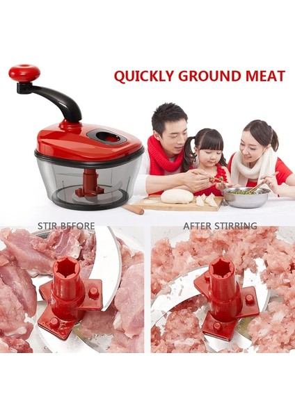 Kırmızı Manuel Gıda Parçalayıcı Sebze Hızlı Doğrayıcı Gıda Dicer Kıyma Mikser Blender Sarımsak Salata Fındık Vb Mutfak Aksesuarları Alet (Yurt Dışından) modelleri