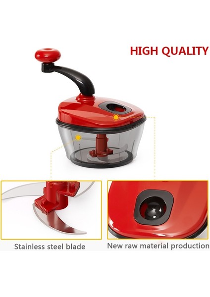 Kırmızı Manuel Gıda Parçalayıcı Sebze Hızlı Doğrayıcı Gıda Dicer Kıyma Mikser Blender Sarımsak Salata Fındık Vb Mutfak Aksesuarları Alet (Yurt Dışından) indirimleri