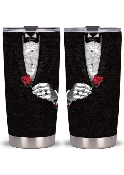 Stil 3 Kırmızı Gül Desen Paslanmaz Çelik 20 Oz Bardak Kapaklı Vintage Romantik Temalı Hediyeler Kadın Kızlar Için Sevgililer Günü Hediyesi (Yurt Dışından)