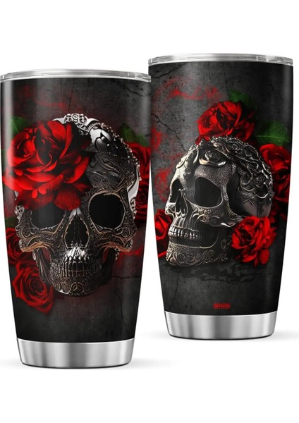 Stil 3 Kırmızı Gül Desen Paslanmaz Çelik 20 Oz Bardak Kapaklı Vintage Romantik Temalı Hediyeler Kadın Kızlar Için Sevgililer Günü Hediyesi (Yurt Dışından) modelleri