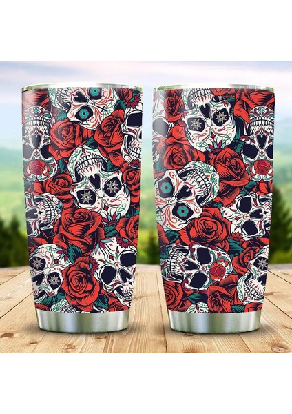 Stil 3 Kırmızı Gül Desen Paslanmaz Çelik 20 Oz Bardak Kapaklı Vintage Romantik Temalı Hediyeler Kadın Kızlar Için Sevgililer Günü Hediyesi (Yurt Dışından) indirimleri