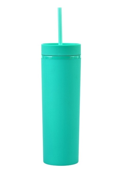 Renk 10 Sıcak Satış 16 Oz Akrilik Ince Sıska Tumbler Renkli Mat Su Kapaklı Şişe Saman Çift Duvar Yeni Yıl Partisi Hediyeleri Için (Yurt Dışından)