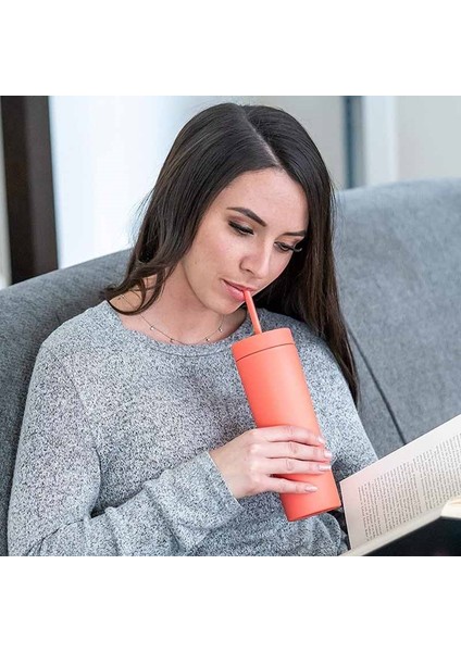 Renk 10 Sıcak Satış 16 Oz Akrilik Ince Sıska Tumbler Renkli Mat Su Kapaklı Şişe Saman Çift Duvar Yeni Yıl Partisi Hediyeleri Için (Yurt Dışından) modelleri